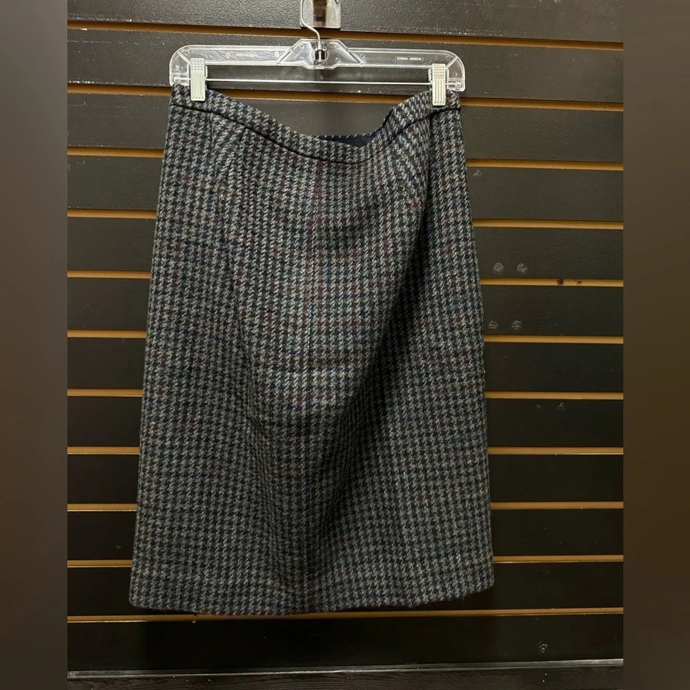 J.Crew Wool Houndstooth Zip Pencil Skirt Size 12 🖤🤎